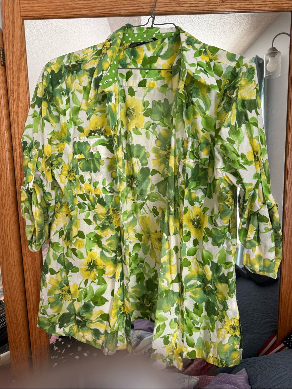 Jones New York Signature Green and Yellow Floral Top - Picture 2 of 2